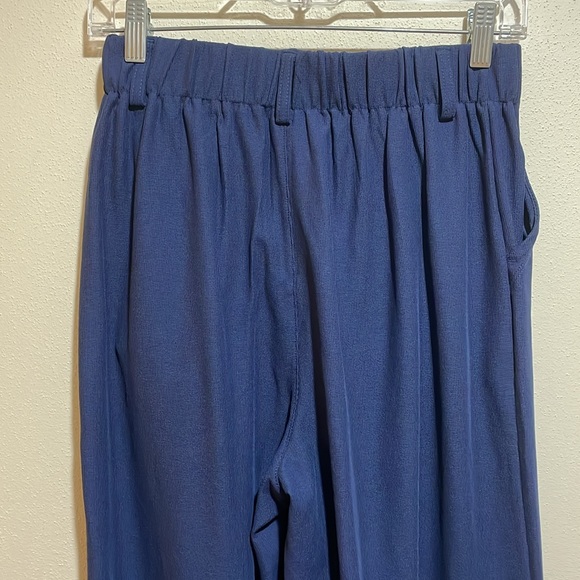 NEW Halara Flex High Waist Wide Leg Waffle Work Pants Navy Blue Small Petite - Picture 13 of 14